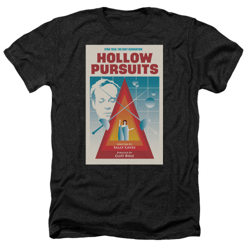 Image for Star Trek the Next Generation Juan Ortiz Episode Poster Heather T-Shirt - Season 3 Ep. 21 Hollow Pursuits on Black