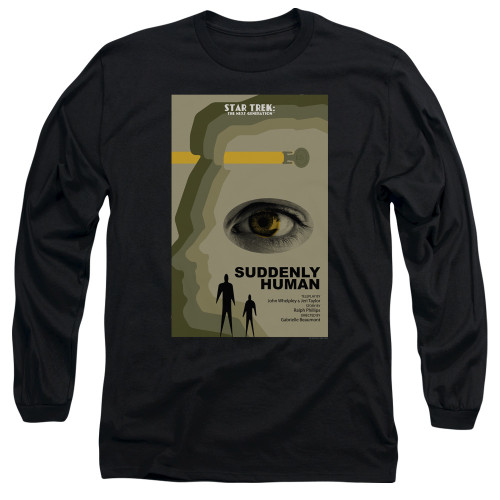 Image for Star Trek the Next Generation Juan Ortiz Episode Poster Long Sleeve Shirt - Season 4 Ep. 4 Suddenly Human on Black