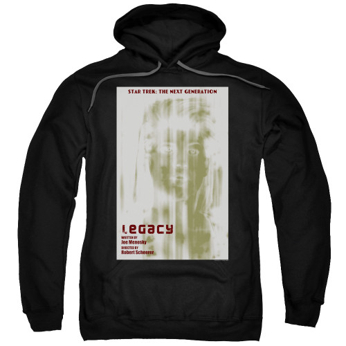 Image for Star Trek the Next Generation Juan Ortiz Episode Poster Hoodie - Season 4 Ep. 6 Legacy on Black