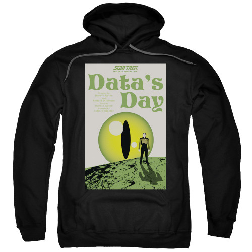 Image for Star Trek the Next Generation Juan Ortiz Episode Poster Hoodie - Season 4 Ep. 11 Data's Day on Black