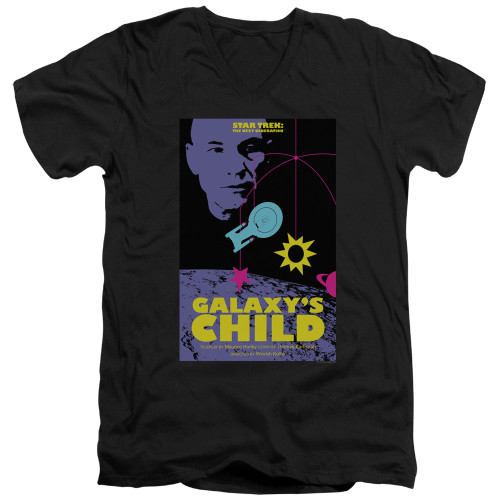 Image for Star Trek the Next Generation Juan Ortiz Episode Poster V Neck T-Shirt - Season 4 Ep. 16 Galaxy's Child on Black