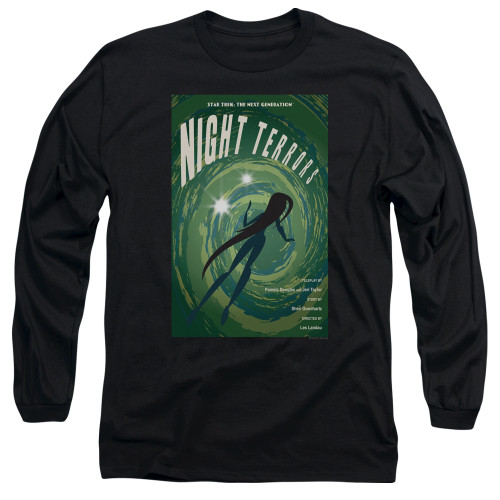 Star Trek the Next Generation Juan Ortiz Episode Poster Long Sleeve Shirt - Season 4 Ep. 17 Night Terrors on Black