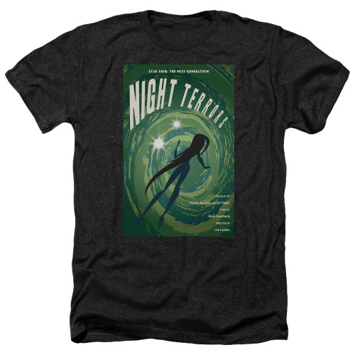 Image for Star Trek the Next Generation Juan Ortiz Episode Poster Heather T-Shirt - Season 4 Ep. 17 Night Terrors on Black