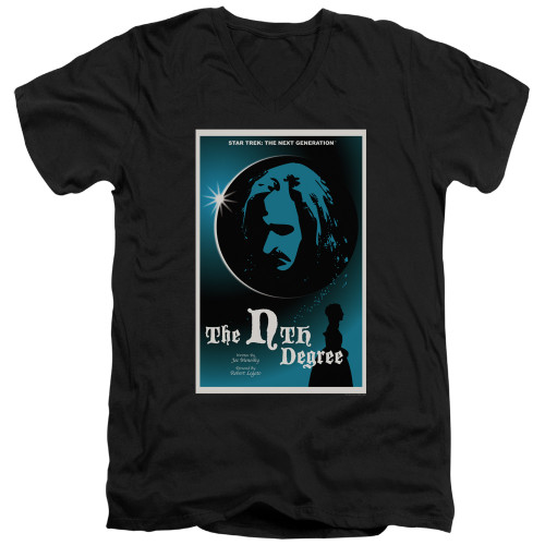 Image for Star Trek the Next Generation Juan Ortiz Episode Poster V Neck T-Shirt - Season 4 Ep, 19 the Nth Degree on Black