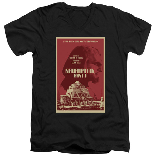 Image for Star Trek the Next Generation Juan Ortiz Episode Poster V Neck T-Shirt - Season 4 Ep. 26 Redemption Part I on Black