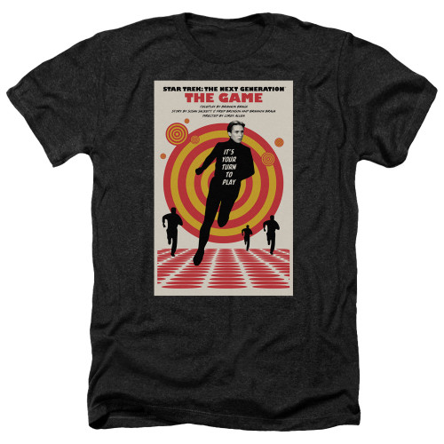 Image for Star Trek the Next Generation Juan Ortiz Episode Poster Heather T-Shirt - Season 5 Ep. 6 the Game on Black