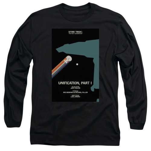 Image for Star Trek the Next Generation Juan Ortiz Episode Poster Long Sleeve Shirt - Season 5 Ep. 6 Unification Part I on Black