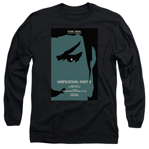 Image for Star Trek the Next Generation Juan Ortiz Episode Poster Long Sleeve Shirt - Season 5 Ep. 7 Unification Part II on Black