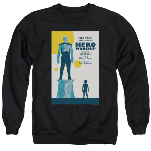 Image for Star Trek the Next Generation Juan Ortiz Episode Poster Crewneck - Season 5 Ep. 11 Hero Worship on Black