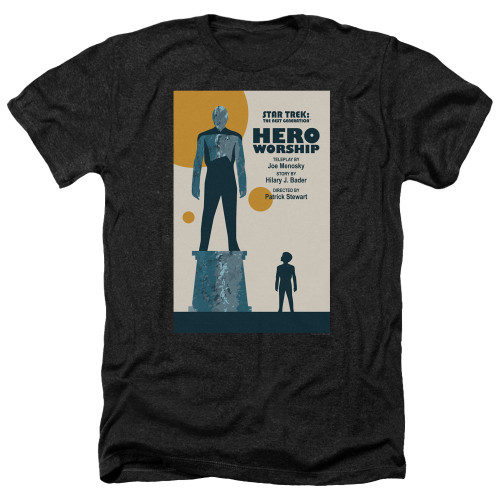 Image for Star Trek the Next Generation Juan Ortiz Episode Poster Heather T-Shirt - Season 5 Ep. 11 Hero Worship on Black