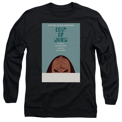 Star Trek the Next Generation Juan Ortiz Episode Poster Long Sleeve Shirt - Season 5 Ep. 20 Cost of Living on Black