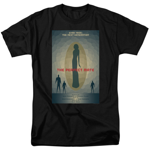 Image for Star Trek the Next Generation Juan Ortiz Episode Poster T-Shirt - Season 5 Ep. 21 the Perfect Mate on Black