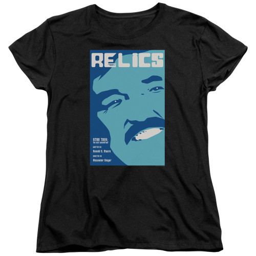 Image for Star Trek the Next Generation Juan Ortiz Episode Poster Womans T-Shirt - Season 6 Ep. 4 Relics on Black