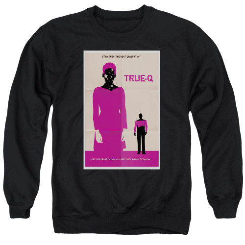 Image for Star Trek the Next Generation Juan Ortiz Episode Poster Crewneck - Season 6 Ep. 6 True-Q on Black