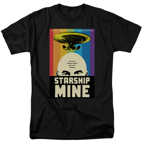 Image for Star Trek the Next Generation Juan Ortiz Episode Poster T-Shirt - Season 6 Ep. 18 Starship Mine on Black