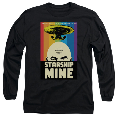 Image for Star Trek the Next Generation Juan Ortiz Episode Poster Long Sleeve Shirt - Season 6 Ep. 18 Starship Mine on Black