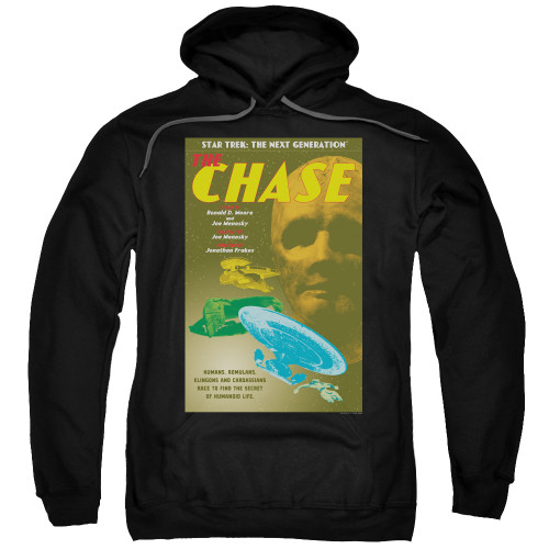 Image for Star Trek the Next Generation Juan Ortiz Episode Poster Hoodie - Season 6 Ep. 20 the Chase on Black