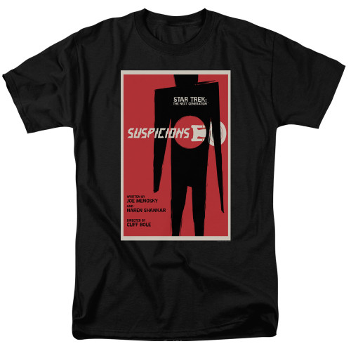 Image for Star Trek the Next Generation Juan Ortiz Episode Poster T-Shirt - Season 6 Ep. 23 Suspicions on Black