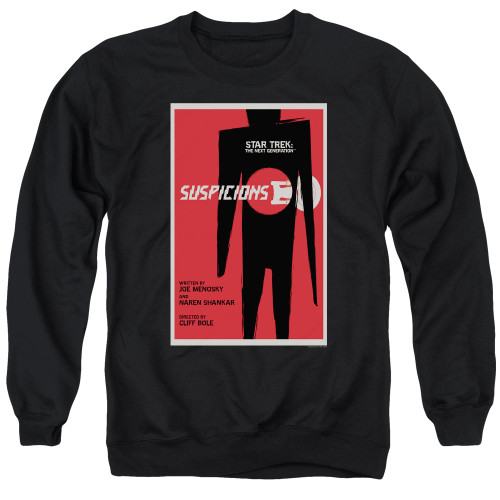 Image for Star Trek the Next Generation Juan Ortiz Episode Poster Crewneck - Season 6 Ep. 23 Suspicions on Black