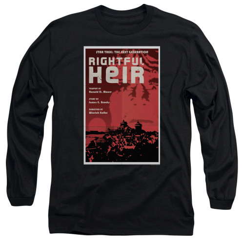 Image for Star Trek the Next Generation Juan Ortiz Episode Poster Long Sleeve Shirt - Season 6 Ep. 23 Rightful Heir on Black