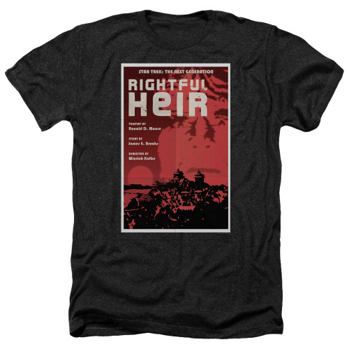 Image for Star Trek the Next Generation Juan Ortiz Episode Poster Heather T-Shirt - Season 6 Ep. 23 Rightful Heir on Black