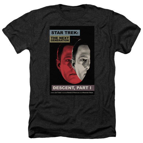 Image for Star Trek the Next Generation Juan Ortiz Episode Poster Heather T-Shirt - Season 6 Ep. 26 Descent Part I on Black