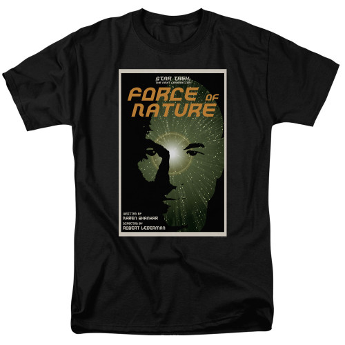 Image for Star Trek the Next Generation Juan Ortiz Episode Poster T-Shirt - Season 7 Ep. 9 Force of Nature on Black