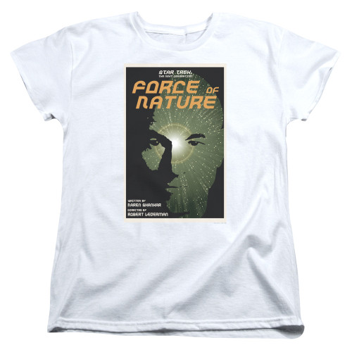 Image for Star Trek the Next Generation Juan Ortiz Episode Poster Womans T-Shirt - Season 7 Ep. 9 Force of Nature