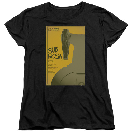 Image for Star Trek the Next Generation Juan Ortiz Episode Poster Womans T-Shirt - Season 7 Ep. 14 Homeward on Black