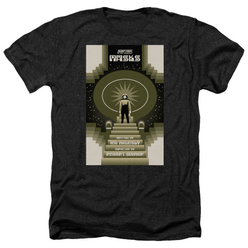 Image for Star Trek the Next Generation Juan Ortiz Episode Poster Heather T-Shirt - Season 7 Ep. 17 Masks on Black