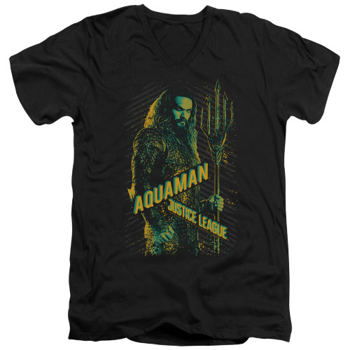 Image for Justice League Movie V Neck T-Shirt - Aquaman