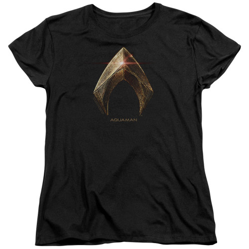 Image for Justice League Movie Womans T-Shirt - Aquaman Logo