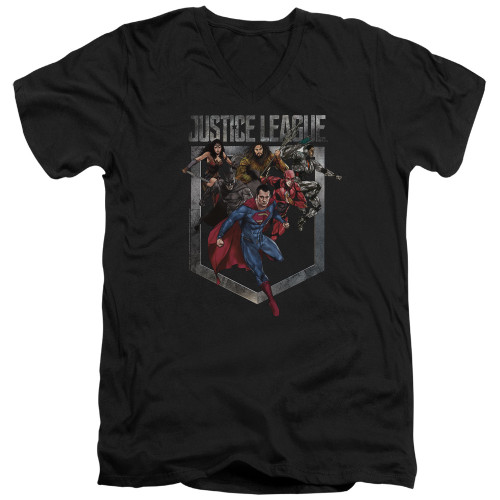 Image for Justice League Movie V Neck T-Shirt - Charge