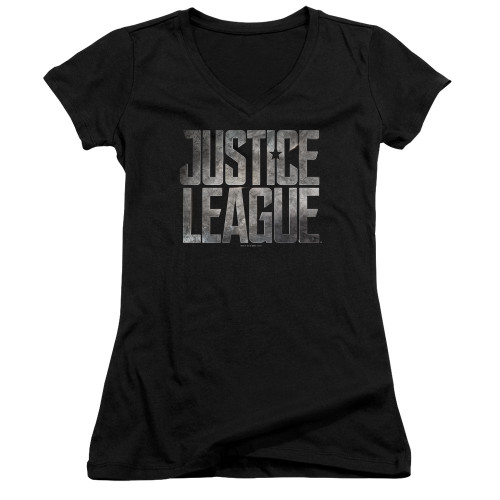 Image for Justice League Movie Girls V Neck - Metal Logo