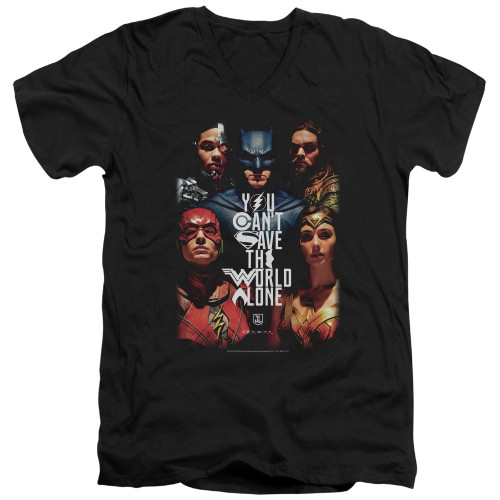 Image for Justice League Movie V Neck T-Shirt - Save the World