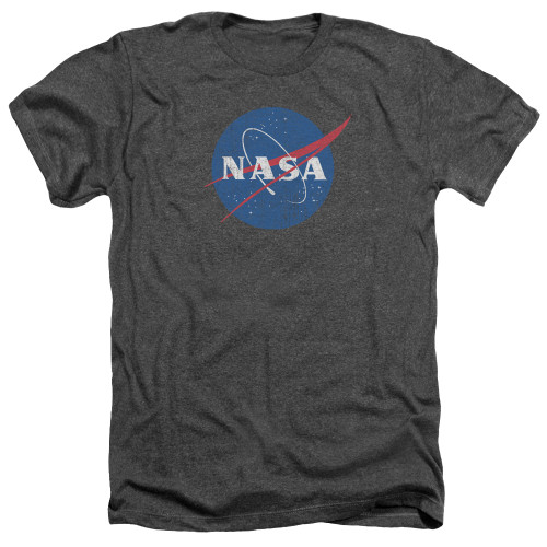 Image for NASA Heather T-Shirt - Meatball Logo Distressed