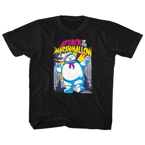 Image for The Real Ghostbusters Marshmallow Attacks Youth T-Shirt