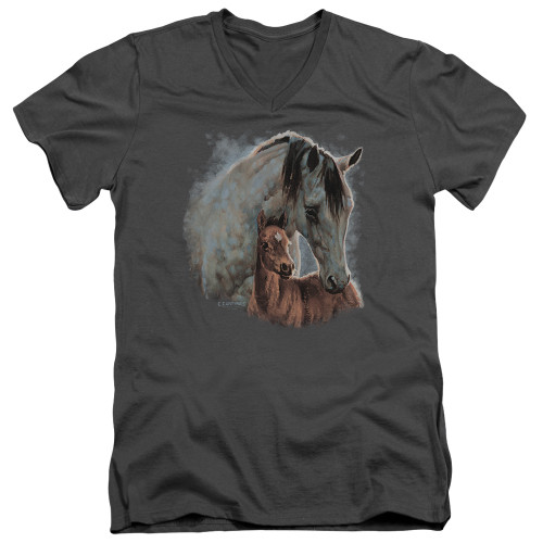 Image for Wild Wings Collection V Neck T-Shirt - Painted Horses