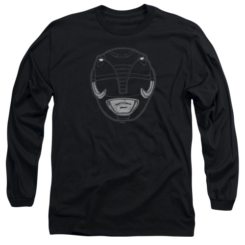 Image for Mighty Morphin Power Rangers Long Sleeve Shirt - Black Ranger Mask