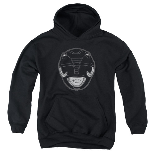 Image for Mighty Morphin Power Rangers Youth Hoodie - Black Ranger Mask