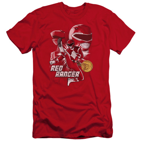 Image for Mighty Morphin Power Rangers Premium Canvas Premium Shirt - Red Ranger