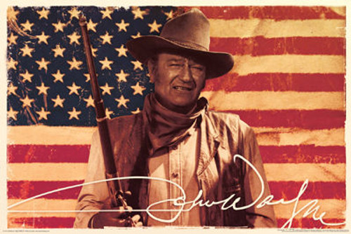 John Wayne Poster - American Flag