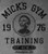 Image Closeup for Rocky T-Shirt - Mick's Training Gym Image Closeup for Rocky T-Shirt - Mick's Training Gym
