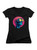 Black Future Thought Juniors V-Neck T-Shirt