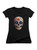 Black Sugar Skull Juniors V-Neck T-Shirt
