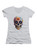 White Sugar Skull Juniors V-Neck T-Shirt