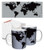 Image Closeup for World Map Black and Silver Coffee Mug