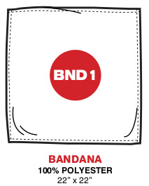 Size chart for Airplane Face Bandana -Poster