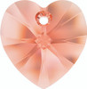 Swarovski 6228 18mm Xilion Heart Pendants Rose Peach (72 pieces)