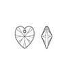 Swarovski 6228 18mm Xilion Heart Pendants Crystal  (3 pieces)